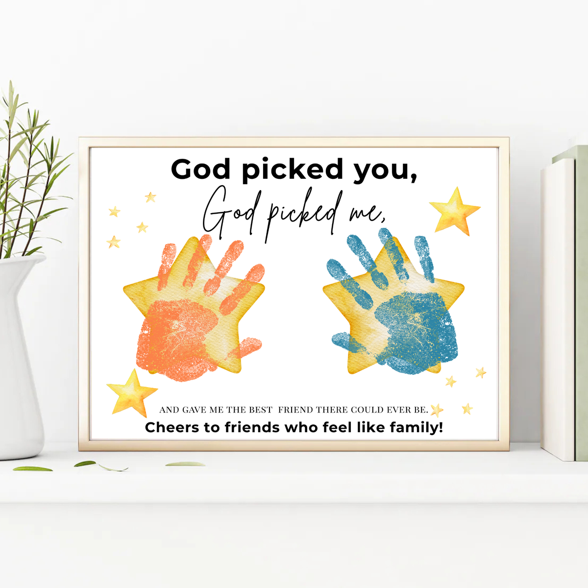 Christian Friendship Handprint Craft for Kids | God Picked You Best Friend Faith-Based Keepsake