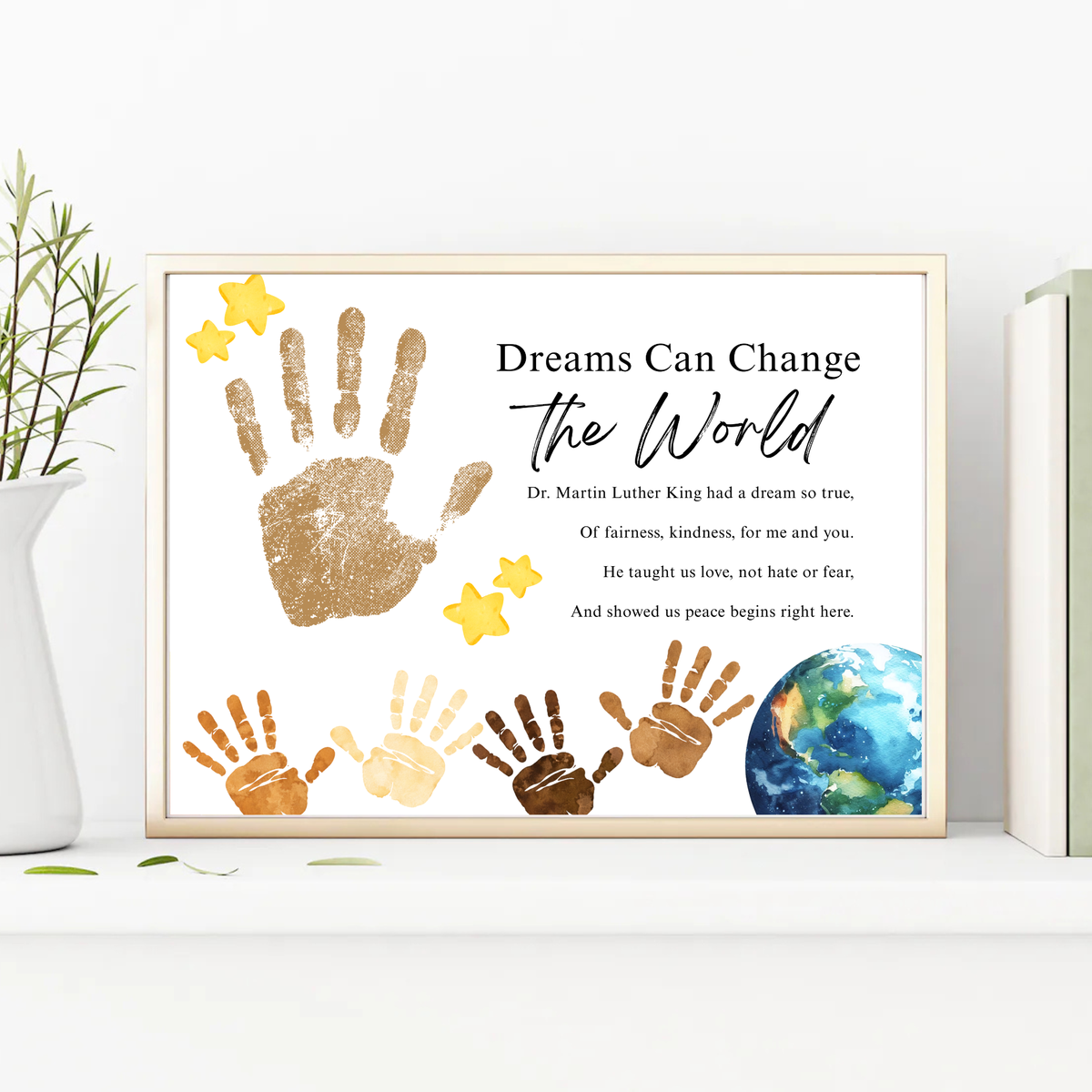 Martin Luther King Jr. Handprint Craft for Kids | MLK Day Diversity & Kindness Printable Activity
