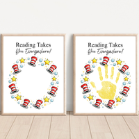 Reading Takes You Everywhere Wreath Handprint Craft Printable | Kids Literacy Week Activity | Preschool Reading Celebration Art PDF