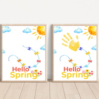 Hello Spring Handprint Kite Craft Printable with Kite | Spring Preschool Activity | Kids Seasonal Art Project | Classroom Spring Keepsake PDF