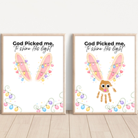 Christian Easter Handprint Craft Printable | “God Picked Me to Shine His Light” Bunny Keepsake | Faith-Based Kids Art Activity PDF