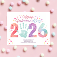 Valentine’s Day 2026 Handprint Craft Printable | Yearly Valentine Keepsake | Kids Valentine Art PDF