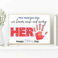 Veterans Day Handprint Craft for Kids | We Honor Each and Every Hero Patriotic Classroom Activity