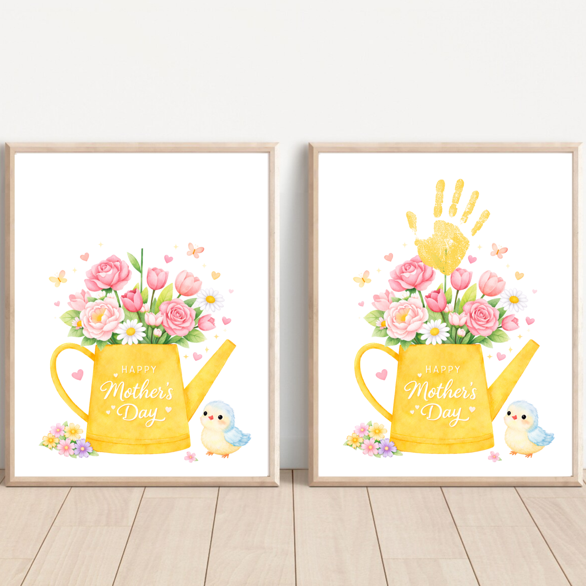 Mother’s Day Handprint Craft Printable | “Happy Mother’s Day” Flower Watering Can Keepsake | Preschool Kids Mother’s Day Activity PDF