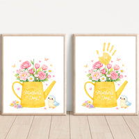 Mother’s Day Handprint Craft Printable | “Happy Mother’s Day” Flower Watering Can Keepsake | Preschool Kids Mother’s Day Activity PDF