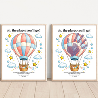 Hot Air Balloon Graduation Handprint Craft Printable | “Oh, the Places You’ll Go!” Inspirational Keepsake | End of Year Art PDF