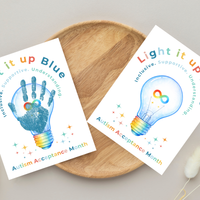 Autism Acceptance Month “Light It Up Blue” Handprint Craft Printable | Autism Awareness & Inclusion Kids Activity | Classroom SEL Art PDF