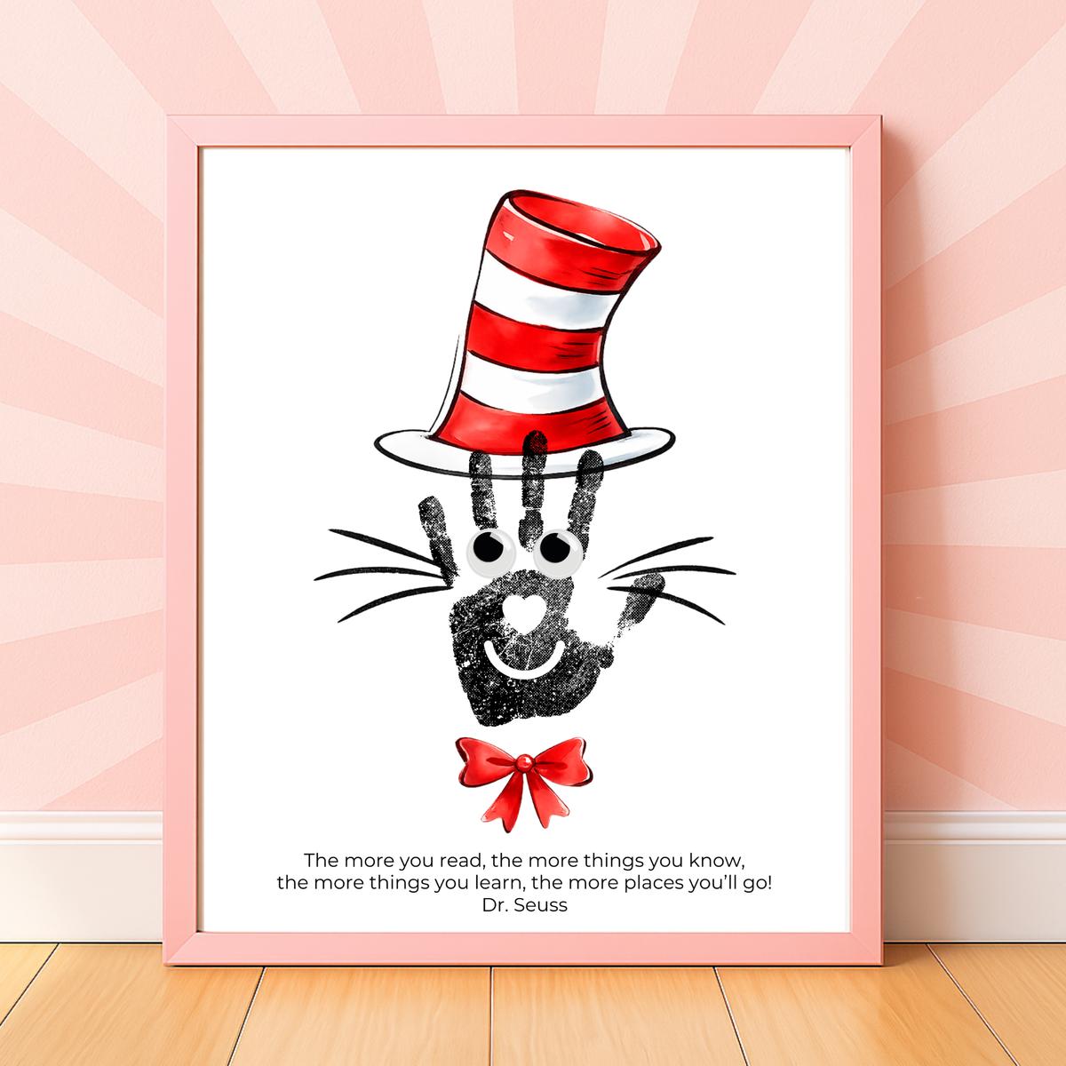 Reading Hat Handprint Craft Printable | Kids Book Week Keepsake Art | Classroom Reading Activity Digital Print