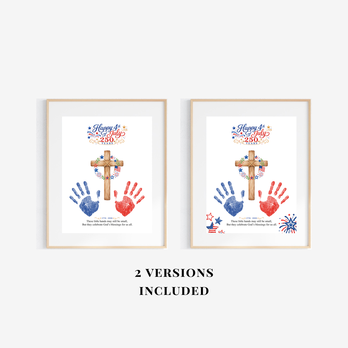 Christian July 4th Handprint Craft Printable, America 250 Faith-Based Patriotic Keepsake Activity for Kids