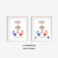 Christian July 4th Handprint Craft Printable, America 250 Faith-Based Patriotic Keepsake Activity for Kids