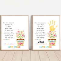 Spring Handprint Flower Craft Printable | Personalized Keepsake Poem Activity | Preschool Spring Art Gift | Kids Flower Pot Handprint PDF