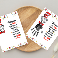 Today You Are YOU Printable | Dr. Seuss Inspired Handprint Art | Kids Classroom Quote Art | Reading Motivation Keepsake PDF