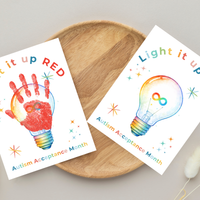 Autism Acceptance Month “Light It Up Red” Handprint Craft Printable | Autism Awareness Classroom Activity | Kids Inclusion Art PDF
