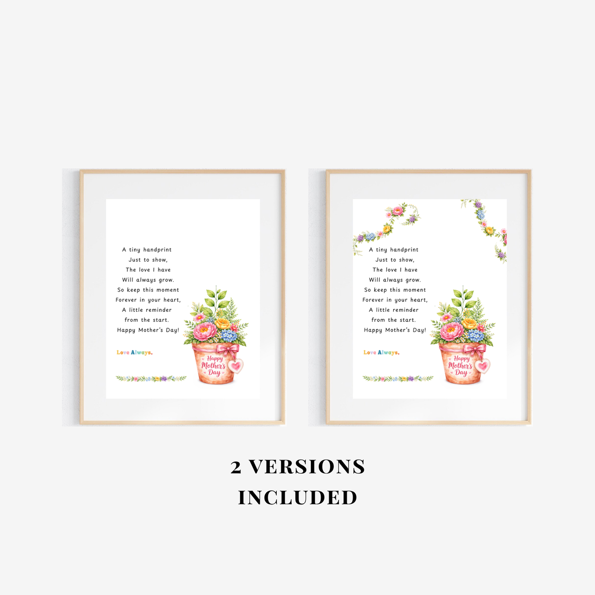 Mother’s Day Handprint Flower Pot Craft Printable | Keepsake Gift for Mom from Kids | Preschool DIY Handprint Art PDF | Happy Mother’s Day Craft