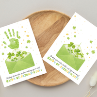 St. Patrick’s Day Handprint Craft Printable | Shamrock Envelope Keepsake Art | Preschool Fine Motor Activity PDF