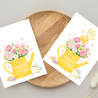 Mother’s Day Handprint Craft Printable | “Happy Mother’s Day” Flower Watering Can Keepsake | Preschool Kids Mother’s Day Activity PDF