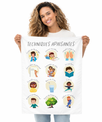 French Calming Techniques Wall Tapestry – Emotional Regulation & Language Learning Support