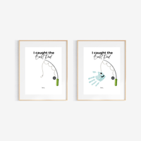 I Caught the Best Dad Simple Handprint Craft | Father’s Day & Birthday Gift Printable | Fishing Dad Keepsake from Kids | Simple DIY Handprint Art