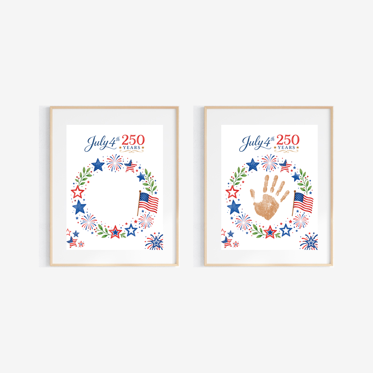 July 4th 250 Years Handprint Craft Printable, Patriotic Independence Day Keepsake Activity for Kids, America 250 Celebration