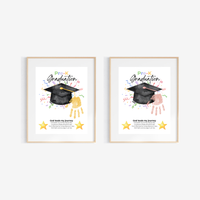 Christian Pre-K Graduation Handprint Craft Printable | Graduation Keepsake | God Leads My Journey Preschool Graduation Art | End of Year DIY PDF