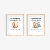 Baseball Handprint Craft for Grandpa, I Hit a Home Run with a Grandpa Like You Printable, Father’s Day Baseball Keepsake from Kids