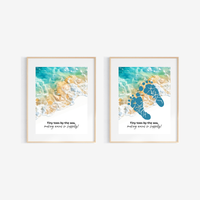 Tiny Toes by the Sea Footprint Craft Printable | Beach Footprint Keepsake | Summer Ocean Nursery Art for Kids