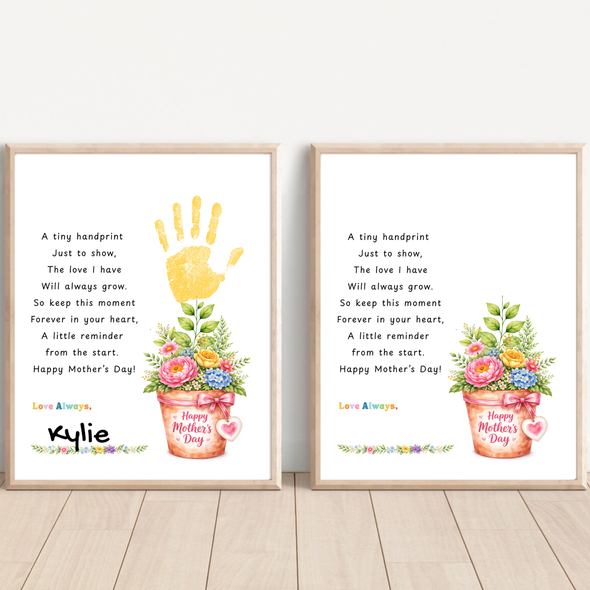 Mother’s Day Handprint Flower Pot Craft Printable | Keepsake Gift for Mom from Kids | Preschool DIY Handprint Art PDF | Happy Mother’s Day Craft