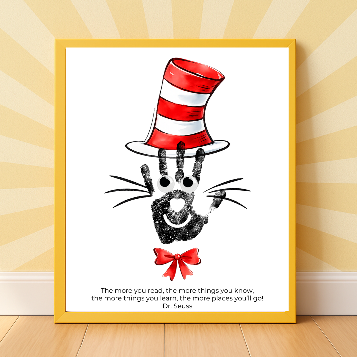 Reading Hat Handprint Craft Printable | Kids Book Week Keepsake Art | Classroom Reading Activity Digital Print
