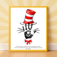Reading Hat Handprint Craft Printable | Kids Book Week Keepsake Art | Classroom Reading Activity Digital Print