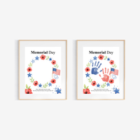 Memorial Day Handprint Wreath Craft Printable | Patriotic Keepsake Art for Kids | Red White Blue Handprint Activity | Preschool Classroom PDF