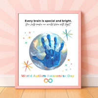 World Autism Acceptance Day Handprint Craft Printable | Autism Awareness & Inclusion Activity for Kids | Classroom Social Emotional Learning Art PDF| Colorful Earth
