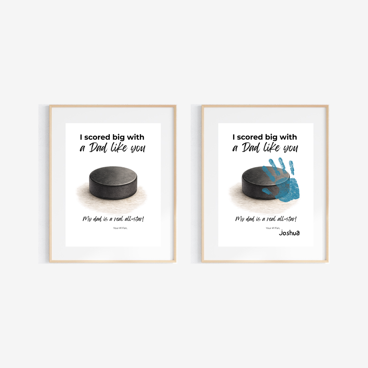 Hockey Handprint Craft for Dad, I Scored Big with a Dad Like You Printable, Father’s Day Hockey Keepsake from Kids
