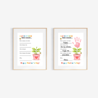Mother’s Day Handprint Craft Printable | I Love My Mom Bee-cause Fill-in-the-Blank Keepsake | Preschool DIY Mom Gift | Kids Writing Activity PDF