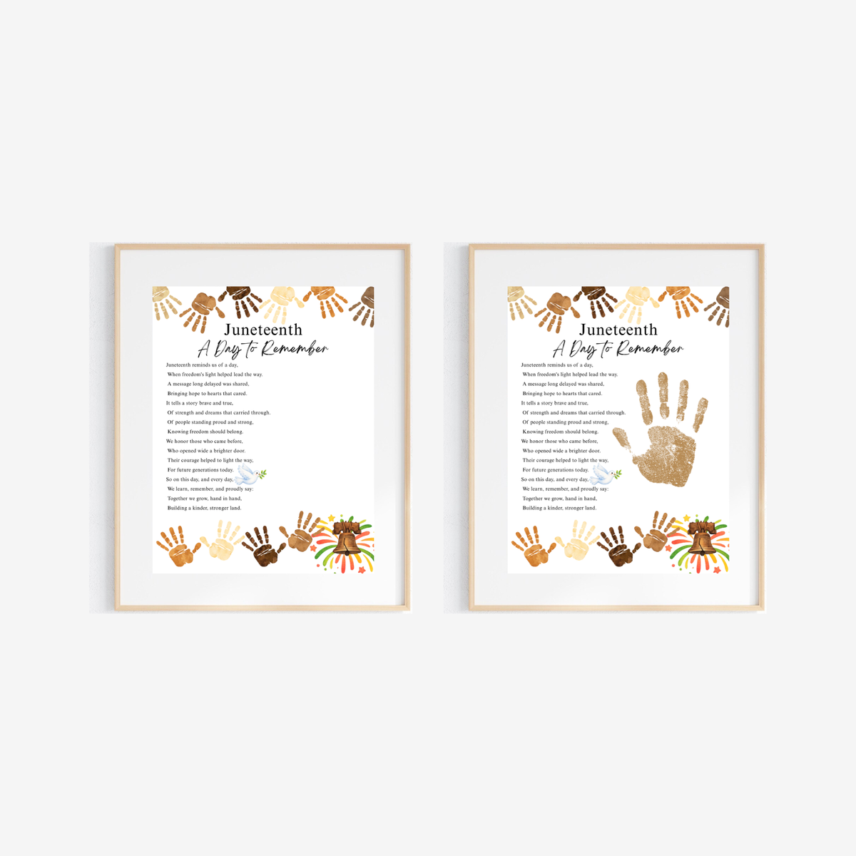 Juneteenth Handprint Craft Printable, Juneteenth Day to Remember Activity, Diversity Keepsake for Kids, Classroom Juneteenth Craft