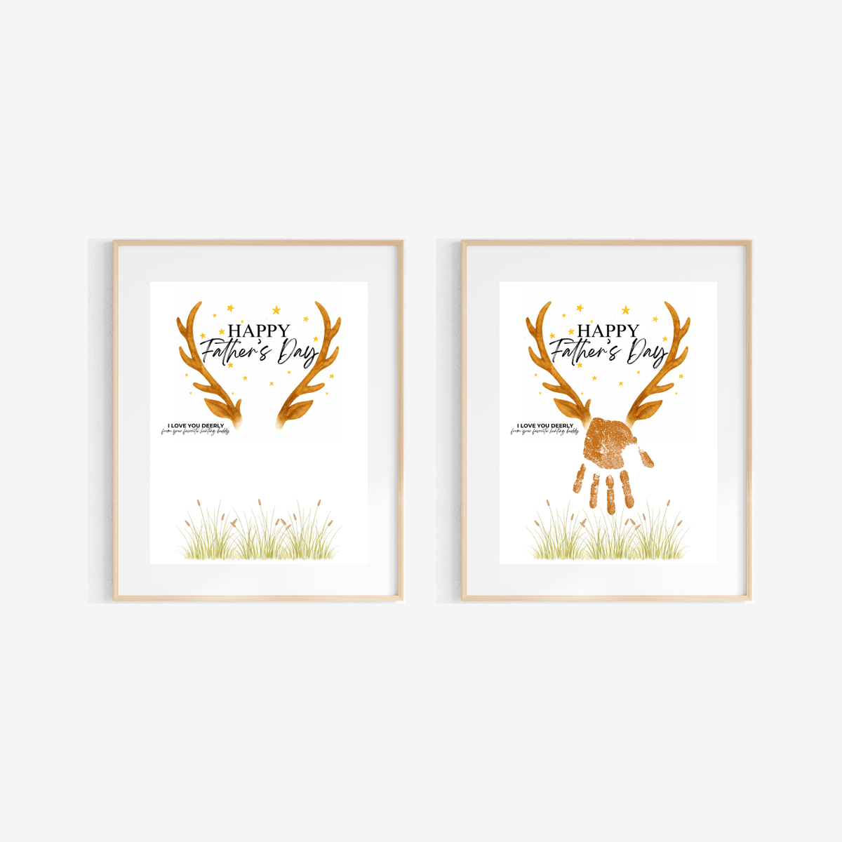 Father’s Day Handprint Craft Printable | Happy Father’s Day Deer Keepsake from Kids | Hunting Dad Gift | Preschool DIY Handprint Art PDF