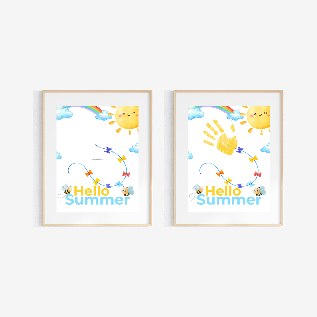 Hello Summer Handprint Craft Printable | Summer Keepsake Activity for Kids | Preschool Kindergarten End of School Year Craft