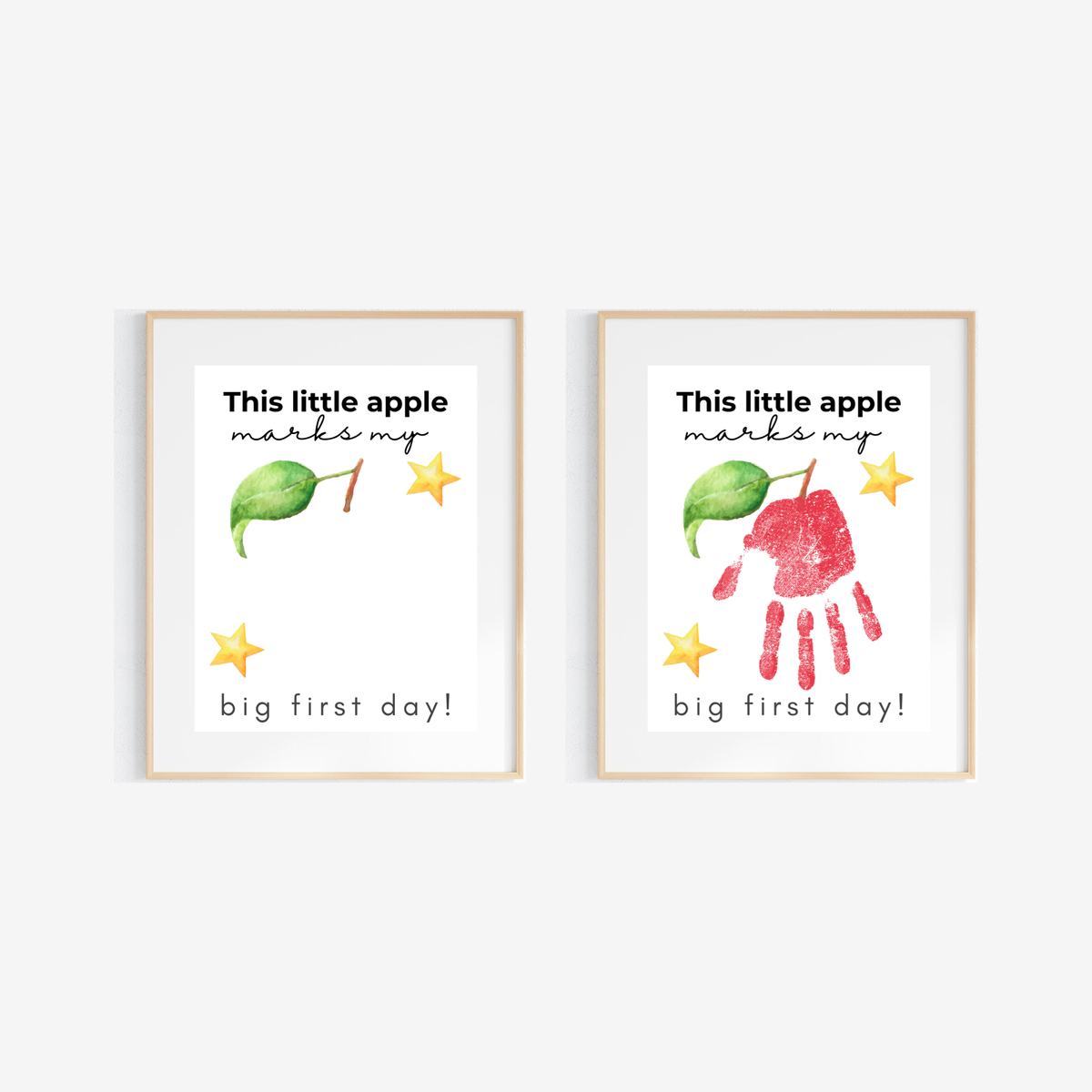 This Little Apple Marks My Big First Day Handprint Craft Printable | First Day of School Keepsake | Preschool & Kindergarten Back to School Activity