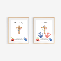 Christian Memorial Day Handprint Craft Printable | Patriotic Keepsake Art for Kids | Veterans Tribute Activity | Preschool Classroom DIY PDF