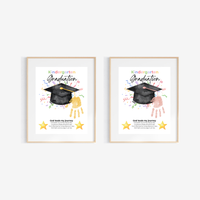 Christian Kindergarten Graduation Handprint Craft Printable | Graduation Keepsake | God Leads My Journey Kinder Graduation Art | End of Year DIY PDF