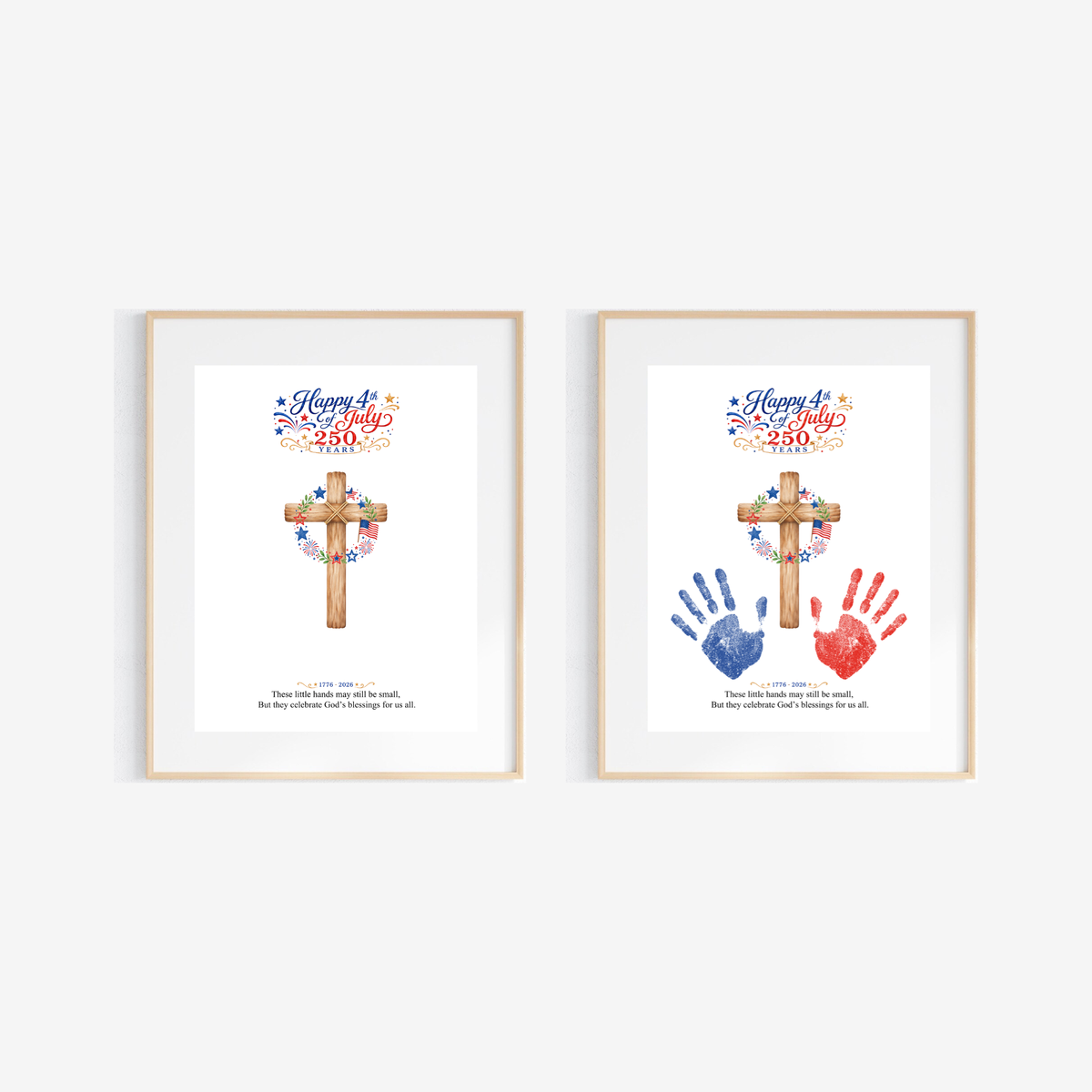 Christian July 4th Handprint Craft Printable, America 250 Faith-Based Patriotic Keepsake Activity for Kids