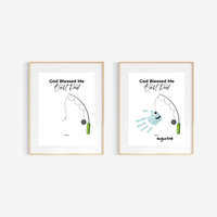 Christian Father’s Day Handprint Craft | God Blessed Me with the Best Dad Printable | Dad Birthday Gift from Kids | Fishing Keepsake DIY