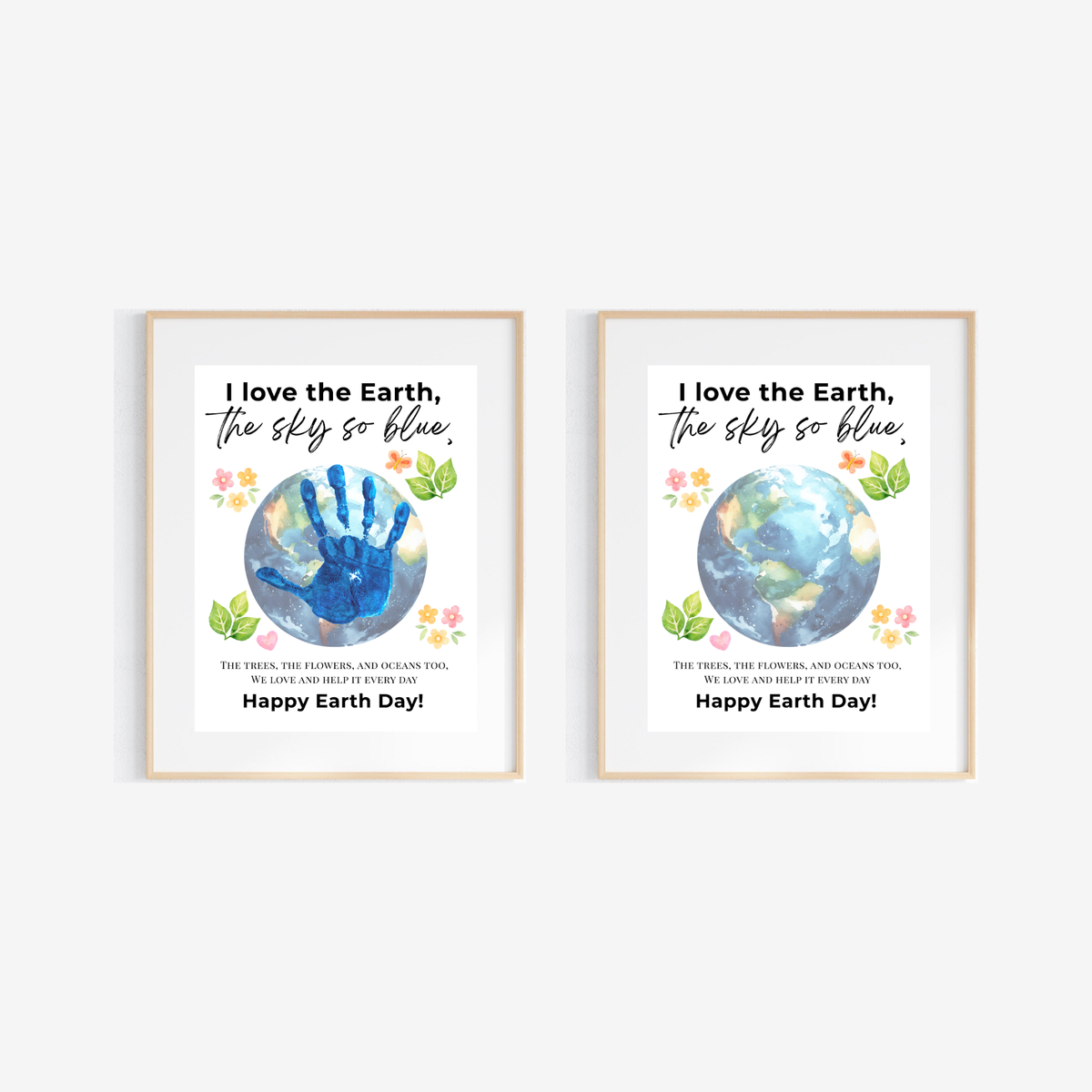Earth Day Handprint Craft Printable | Happy Earth Day Keepsake from Kids | Preschool Earth Day Art Activity | Classroom Spring Craft PDF