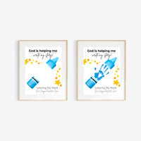 God Is Helping Me Write My Story Handprint Craft Printable | Christian Back to School Keepsake Bundle | Crayon Handprint Activity for Kids