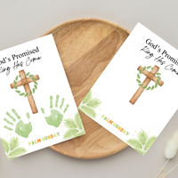 Palm Sunday Handprint Cross Craft Printable | “God’s Promised King Has Come” Christian Kids Activity | Easter Faith Keepsake PDF