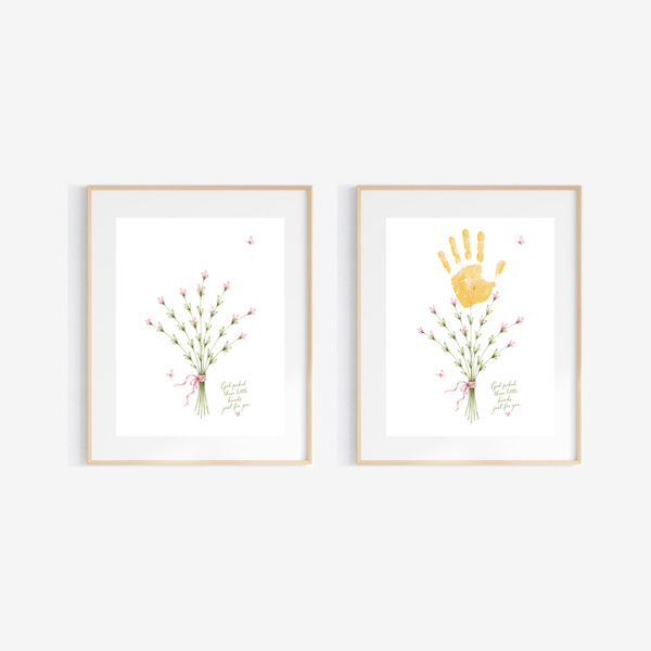 Christian Mother’s Day Handprint Craft Printable | God Picked These Little Hands for You | Mom Grandma Aunt Keepsake Gift | Birthday & Valentine’s Day Printable
