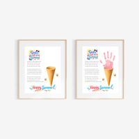 Christian Ice Cream Cone Handprint Craft Printable | God's Gift of Summer Keepsake Activity for Kids | Faith-Based Summer Craft