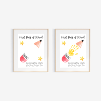 First Day of School Pencil Handprint Craft Printable | Back to School Keepsake Art | Leaving My Mark School Sign 2026 | Preschool DIY Handprint PDF