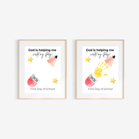 Christian First Day of School Handprint Craft Printable | God is Helping Me Write My Story | Psalm 139:16 Keepsake | Back to School PDF