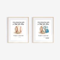 Baseball Handprint Craft for Dad, I Hit a Home Run with a Dad Like You Printable, Father’s Day Baseball Keepsake from Kids