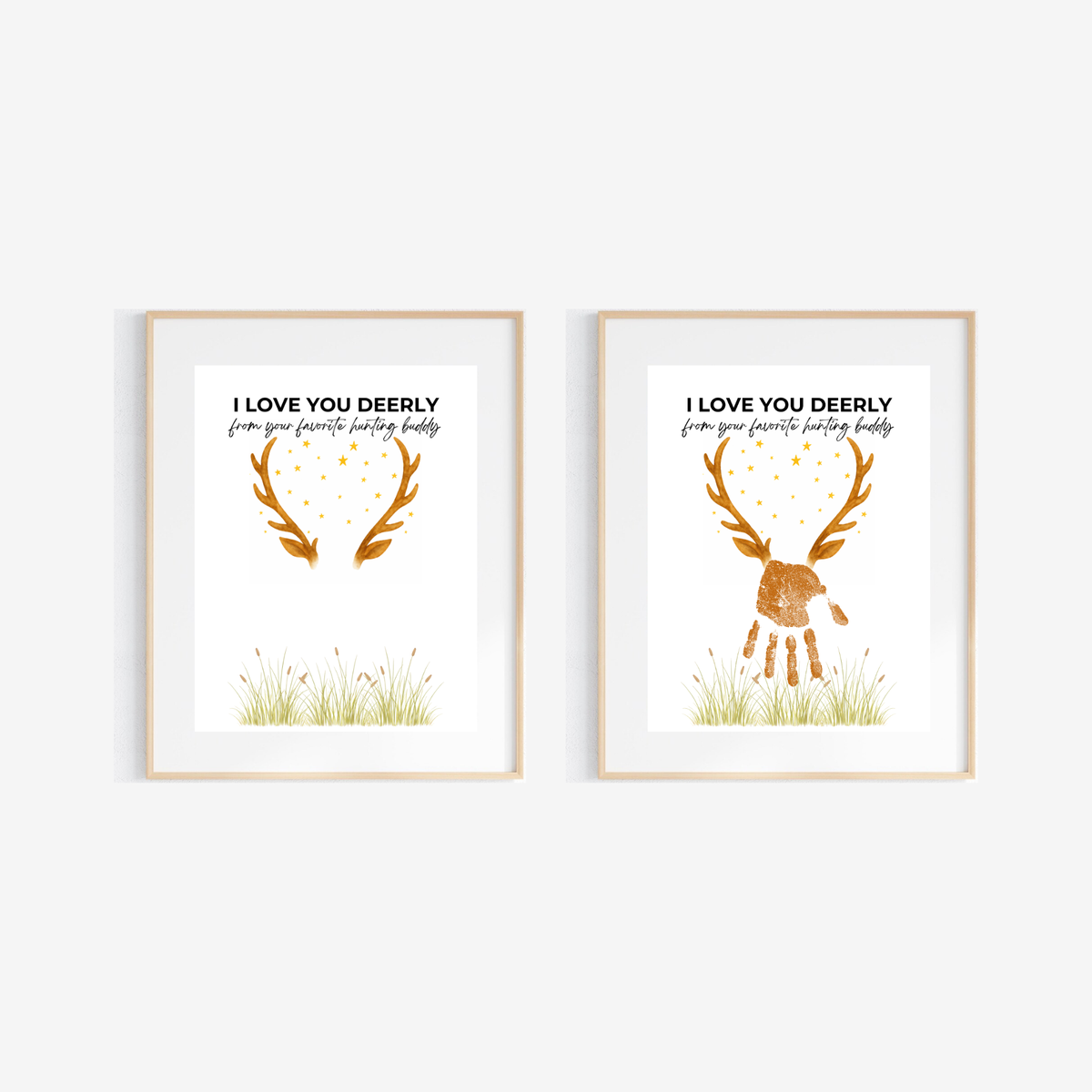 Father’s Day Handprint Craft Printable | I Love You Deerly Keepsake from Kids | Hunting Dad Gift | Preschool DIY Handprint Art PDF
